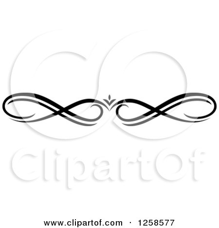 Clipart of a Black and White Swirl Rule Divider Border Design Element - Royalty Free Vector Illustration by Vector Tradition SM