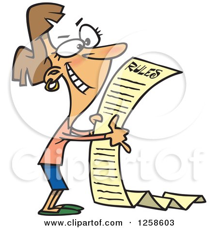 Clipart of a Cartoon Happy Caucasian Woman Reading the Beginning of a ...
