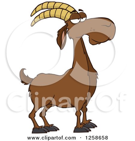 Clipart of a Red Male Boer Goat Wether - Royalty Free Vector Illustration by Hit Toon