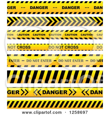 Clipart of Yellow Caution Tapes - Royalty Free Vector Illustration by Vector Tradition SM