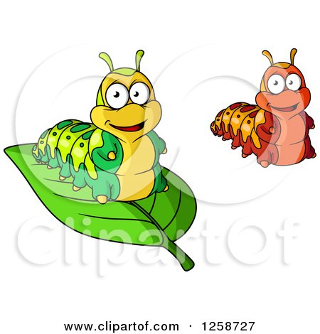 Clipart of Happy Caterpillars - Royalty Free Vector Illustration by Vector Tradition SM
