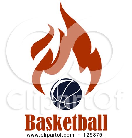 Clipart of a Basketball with Flames and Text - Royalty Free Vector Illustration by Vector Tradition SM