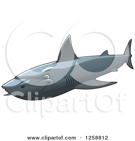Clipart of a Gray Shark - Royalty Free Vector Illustration by Vector Tradition SM
