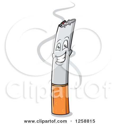 Clipart of a Happy Cigarette Character - Royalty Free Vector Illustration by Vector Tradition SM