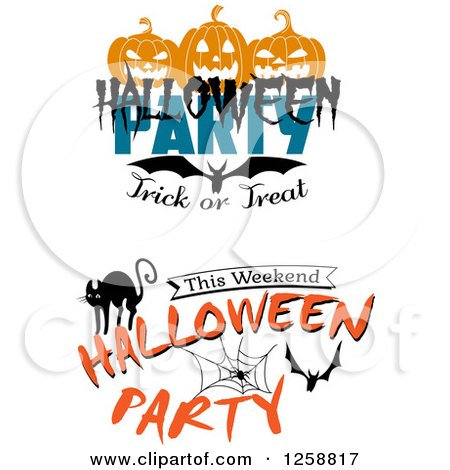 Clipart of Halloween Party Trick or Treat Designs| Royalty Free Vector Illustration by Vector Tradition SM