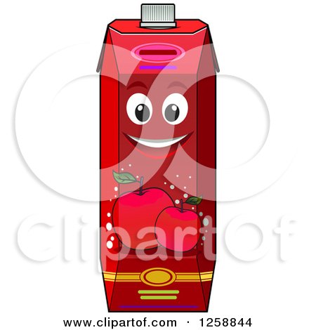 Clipart of a Red Apple Juice Carton Characters - Royalty Free Vector Illustration by Vector Tradition SM