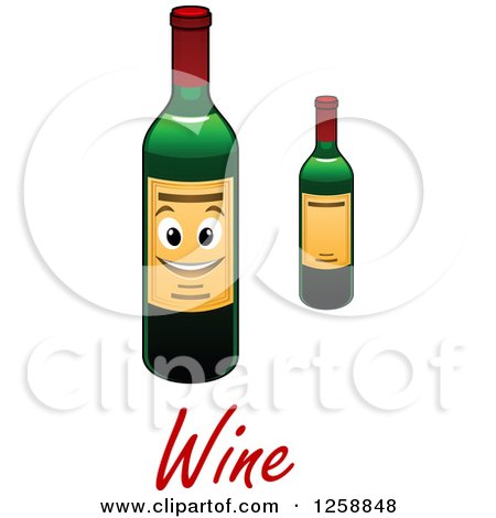 Clipart of Wine Bottles over Text - Royalty Free Vector Illustration by Vector Tradition SM
