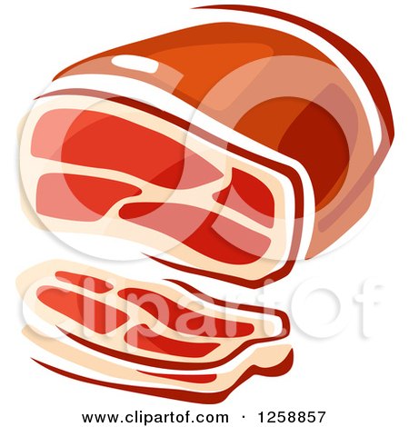 Clipart of a Chunk of Red Meat - Royalty Free Vector Illustration by Vector Tradition SM
