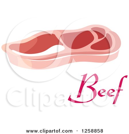 Clipart of a Beef Steak over Text - Royalty Free Vector Illustration by Vector Tradition SM