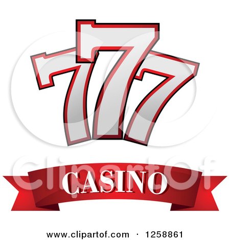Clipart of a Triple Lucky Sevens over Casino Text - Royalty Free Vector Illustration by Vector Tradition SM