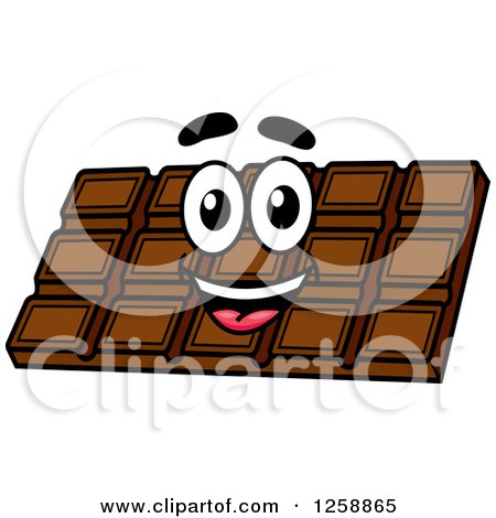 Clipart of a Happy Chocolate Bar - Royalty Free Vector Illustration by Vector Tradition SM