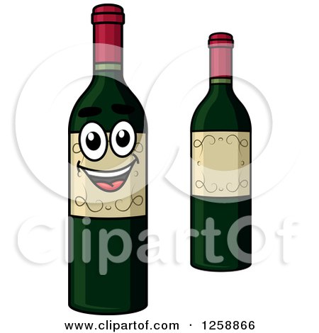 Clipart of Wine Bottles - Royalty Free Vector Illustration by Vector Tradition SM