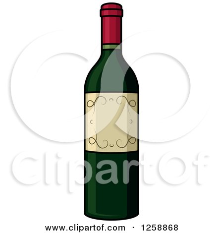 Clipart of a Wine Bottle - Royalty Free Vector Illustration by Vector Tradition SM
