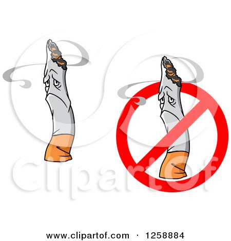 Clipart of Sad Cigarettes - Royalty Free Vector Illustration by Vector Tradition SM