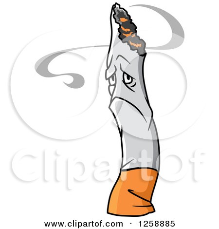 Clipart of a Sad Cigarette - Royalty Free Vector Illustration by Vector Tradition SM