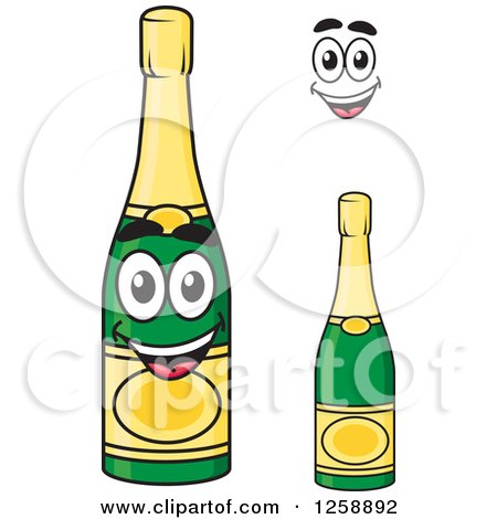 Clipart of Champagne Bottles - Royalty Free Vector Illustration by Vector Tradition SM