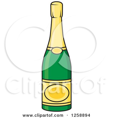 Clipart of a Champagne Bottle - Royalty Free Vector Illustration by Vector Tradition SM