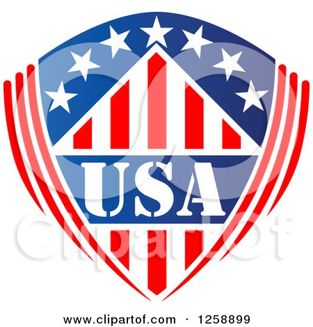 Clipart of a USA American Flag Shield - Royalty Free Vector Illustration by Vector Tradition SM