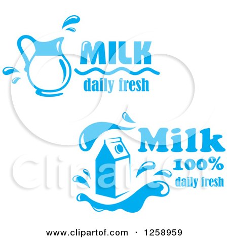 Clipart of a Pitcher and Carton of Milk with Text - Royalty Free Vector Illustration by Vector Tradition SM