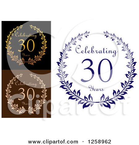 Clipart of Anniversary 30 Years Designs - Royalty Free Vector Illustration by Vector Tradition SM