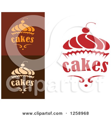 Clipart of Cupcakes Designs with Text - Royalty Free Vector Illustration by Vector Tradition SM