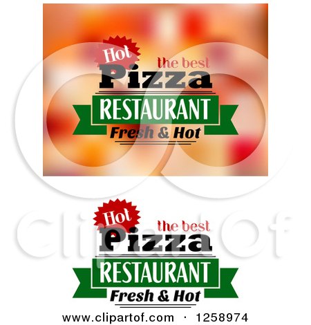Clipart of the Best Pizza Restaurant Fresh and Hot Designs - Royalty Free Vector Illustration by Vector Tradition SM