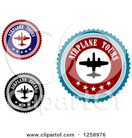 Clipart of Airplane Tour Designs - Royalty Free Vector Illustration by Vector Tradition SM