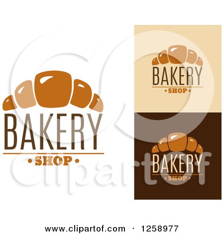 Clipart of Croissants with Bakery Shop Text - Royalty Free Vector Illustration by Vector Tradition SM