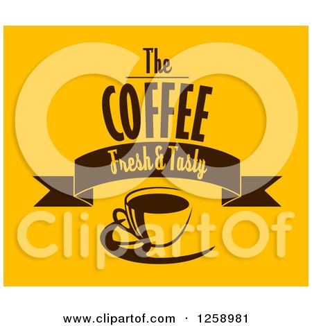 Clipart of a the Coffee Fresh and Tasty Design - Royalty Free Vector Illustration by Vector Tradition SM