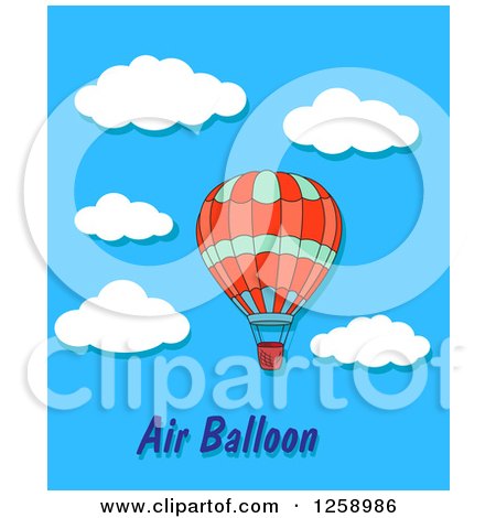 Clipart of a Hot Air Balloon over Text and Sky - Royalty Free Vector Illustration by Vector Tradition SM