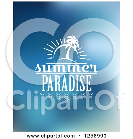 Clipart of a Blue Summer Paradise Design - Royalty Free Vector Illustration by Vector Tradition SM