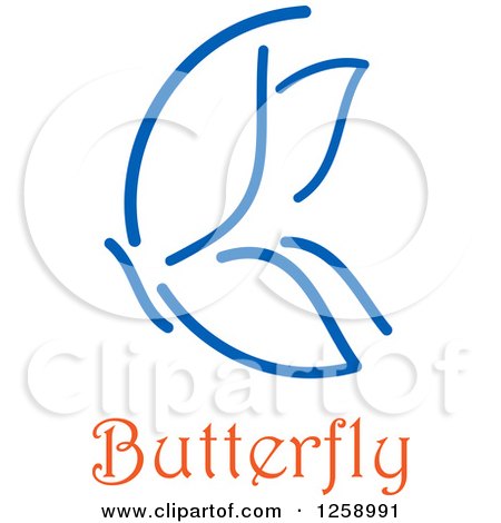 Clipart of a Blue Butterfly with Text - Royalty Free Vector Illustration by Vector Tradition SM