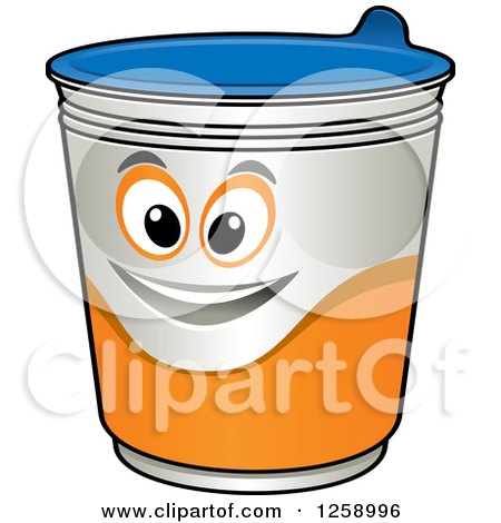 Clipart of a Happy Yogurt Character - Royalty Free Vector Illustration by Vector Tradition SM