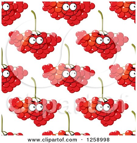 Clipart of a Seamless Background Pattern of Happy Cranberries - Royalty Free Vector Illustration by Vector Tradition SM