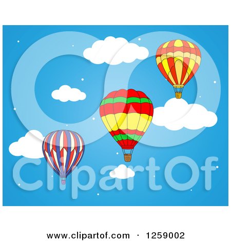 Clipart of Hot Air Balloons in the Sky - Royalty Free Vector Illustration by Vector Tradition SM