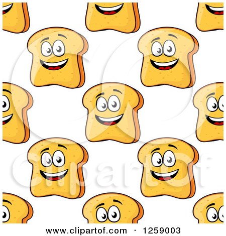 Clipart of a Seamless Pattern Background of Sliced Bread - Royalty Free Vector Illustration by Vector Tradition SM