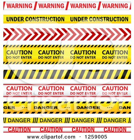 Clipart of Red and Yellow Caution Tapes - Royalty Free Vector Illustration by Vector Tradition SM