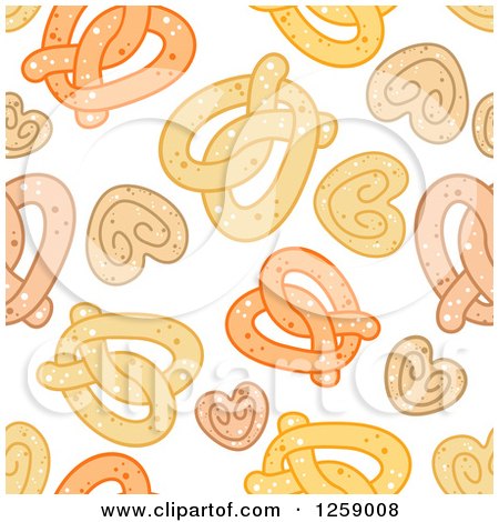 Clipart of a Seamless Background Pattern of Soft Pretzels - Royalty Free Vector Illustration by Vector Tradition SM