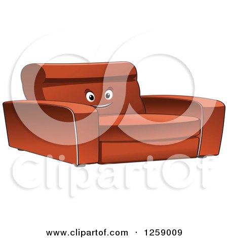 Clipart of a Happy Sofa - Royalty Free Vector Illustration by Vector Tradition SM