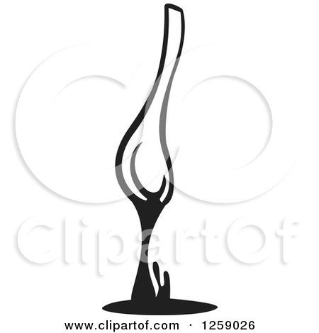 Clipart of a Black and White Spoon Dripping - Royalty Free Vector Illustration by xunantunich
