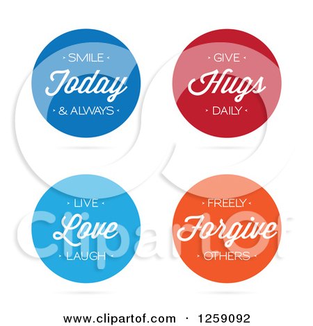 Clipart of Colorful Round Positive Messages - Royalty Free Vector Illustration by Arena Creative