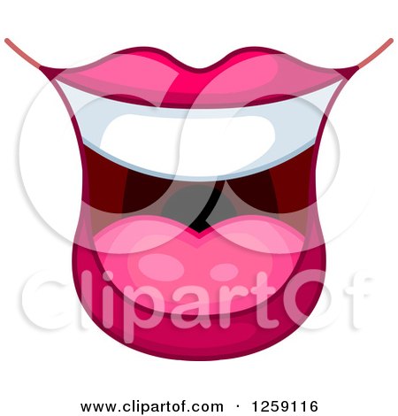 Clipart of a Woman's Happy Mouth - Royalty Free Vector Illustration by Pushkin