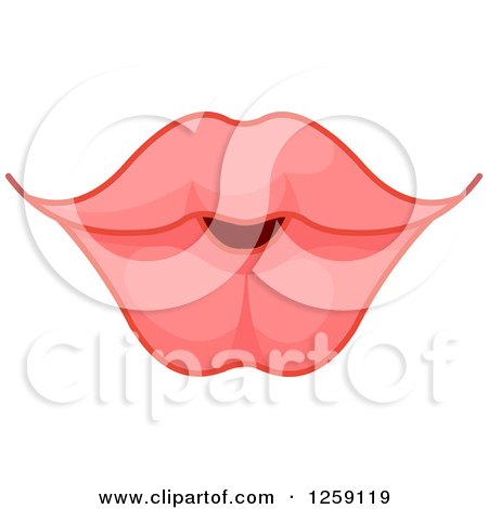 Clipart of a Woman's Pink Puckered Lips - Royalty Free Vector Illustration by Pushkin