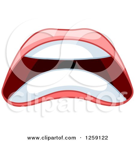 Clipart of a Woman's Scared Mouth - Royalty Free Vector Illustration by Pushkin