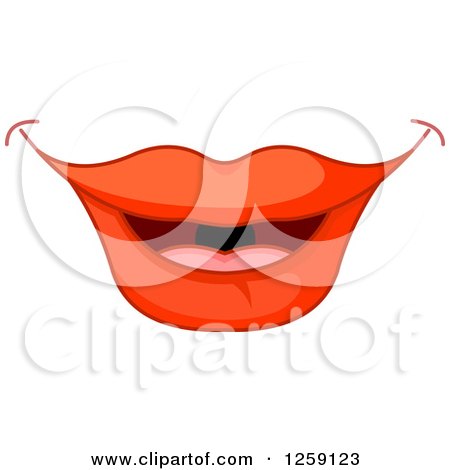 Clipart of a Woman's Red Lips - Royalty Free Vector Illustration by Pushkin