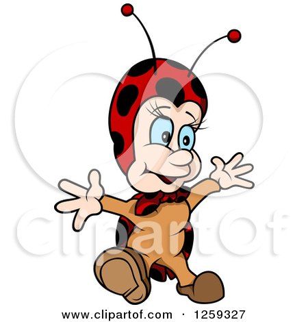 Clipart of a Happy Ladybug - Royalty Free Vector Illustration by dero