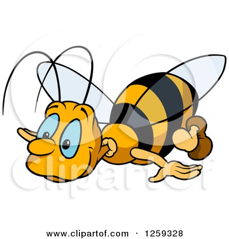 Clipart of a Blue Eyed Bee - Royalty Free Vector Illustration by dero