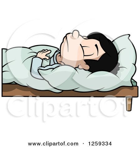 Clipart of a Boy Sleeping - Royalty Free Vector Illustration by dero