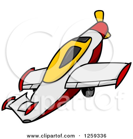 Clipart of an Airplane Ascending - Royalty Free Vector Illustration by dero