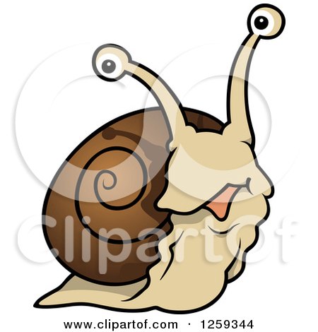 Clipart of a Happy Snail - Royalty Free Vector Illustration by dero